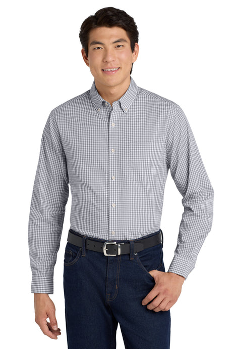 Port Authority Men's    Broadcloth Gingham Easy Care Shirt W644