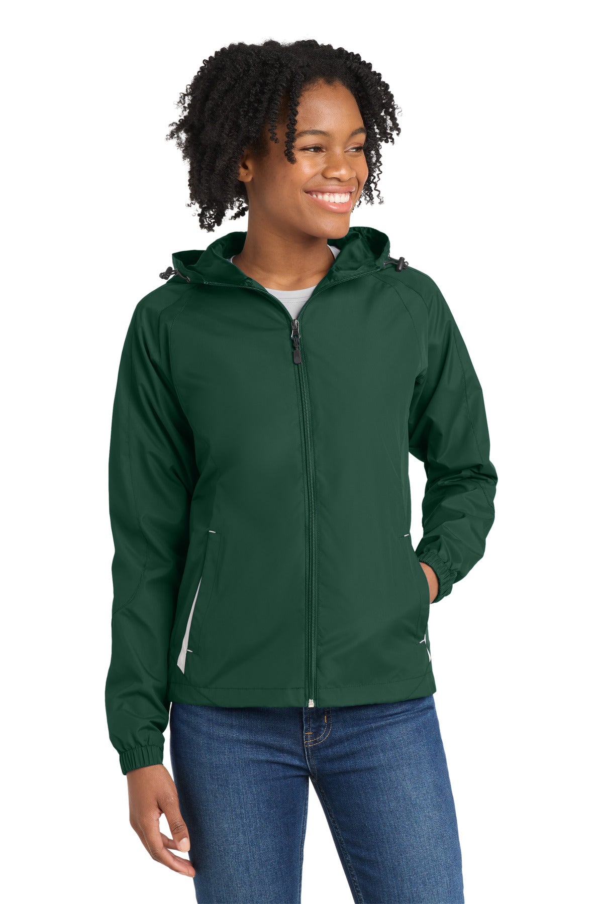 Sport-Tek Women's   Colorblock Hooded Raglan Jacket