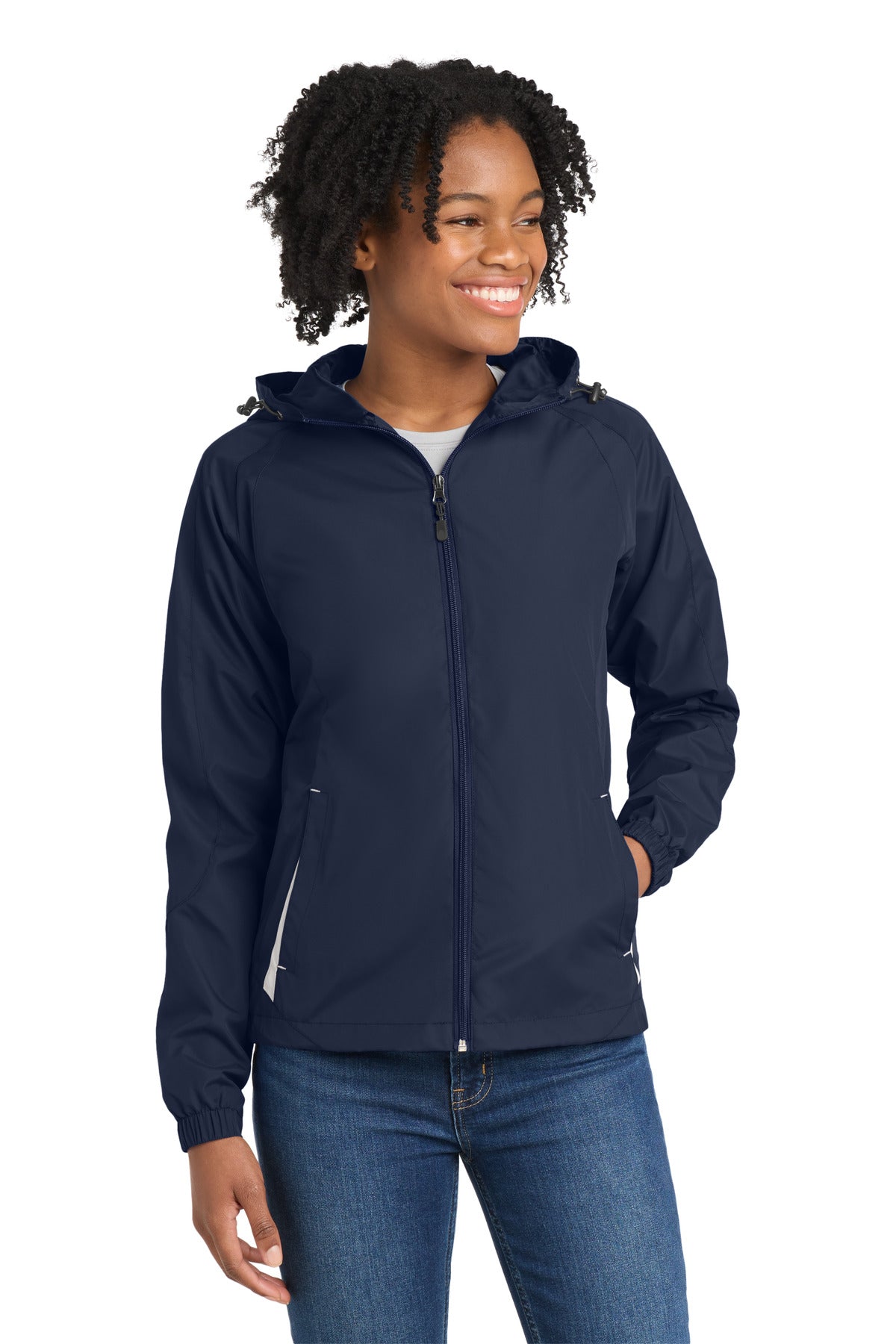 Sport-Tek Women's   Colorblock Hooded Raglan Jacket