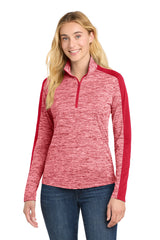Sport-Tek Women's   PosiCharge   Electric Heather Colorblock 1/4-Zip Pullover