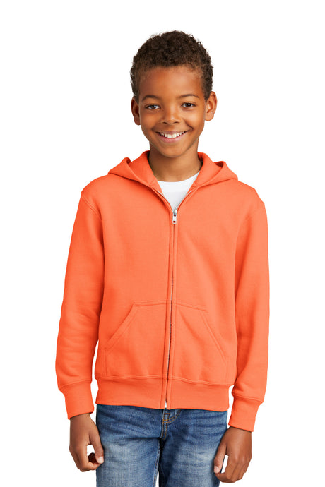 Port & Co Youth   Core Fleece Full-Zip Hooded Sweatshirt