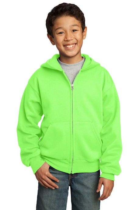 Port & Co Youth   Core Fleece Full-Zip Hooded Sweatshirt