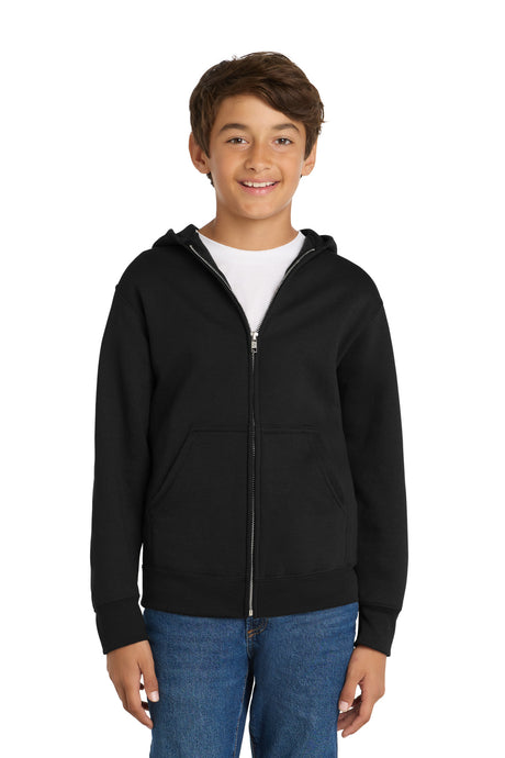 Port & Co Youth   Core Fleece Full-Zip Hooded Sweatshirt