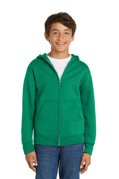 Port & Co Youth   Core Fleece Full-Zip Hooded Sweatshirt