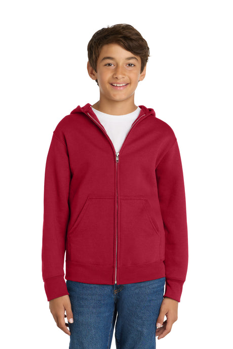 Port & Co Youth   Core Fleece Full-Zip Hooded Sweatshirt
