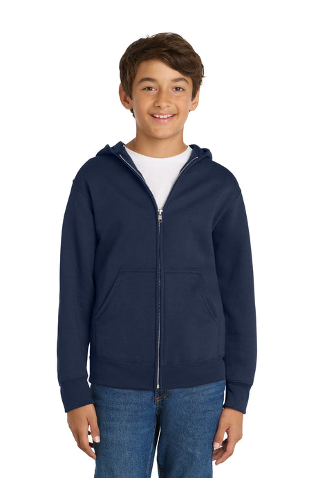 Port & Co Youth   Core Fleece Full-Zip Hooded Sweatshirt
