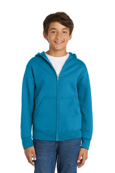 Port & Co Youth   Core Fleece Full-Zip Hooded Sweatshirt