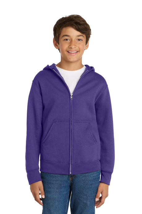 Port & Co Youth   Core Fleece Full-Zip Hooded Sweatshirt