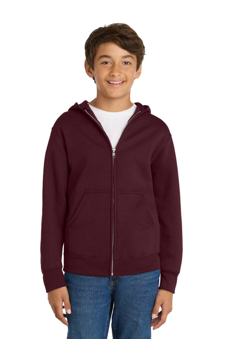 Port & Co Youth   Core Fleece Full-Zip Hooded Sweatshirt