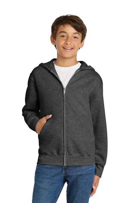 Port & Co Youth   Core Fleece Full-Zip Hooded Sweatshirt
