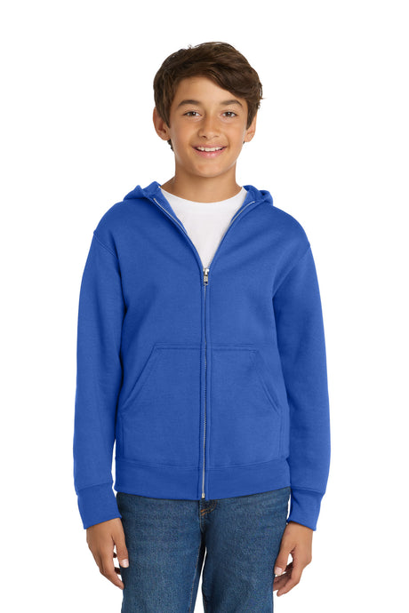 Port & Co Youth   Core Fleece Full-Zip Hooded Sweatshirt