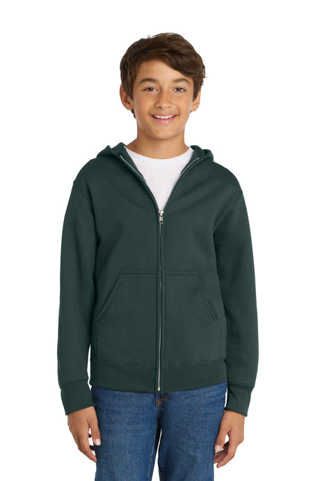 Port & Co Youth   Core Fleece Full-Zip Hooded Sweatshirt