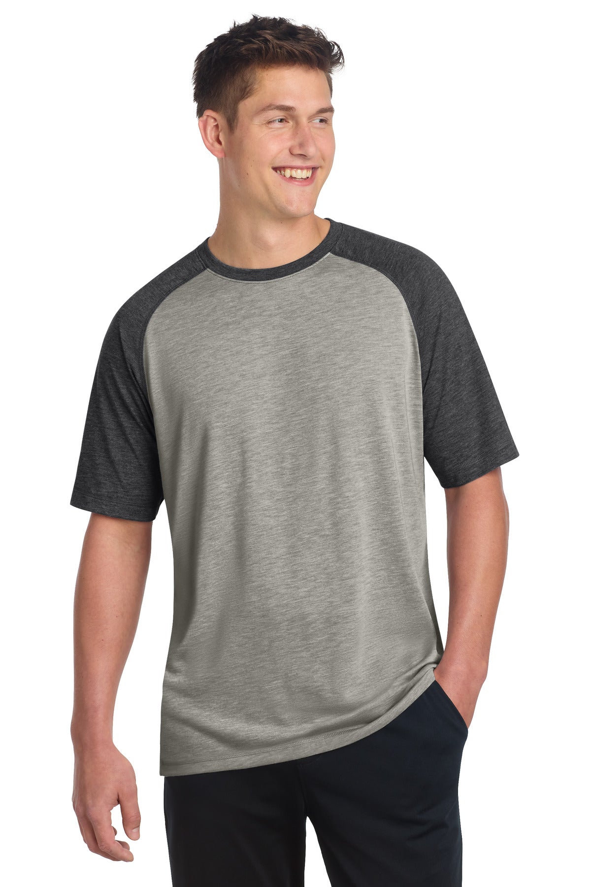 Sport-Tek Men's    PosiCharge    Tri-Blend Wicking Raglan Tee