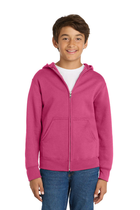 Port & Co Youth   Core Fleece Full-Zip Hooded Sweatshirt
