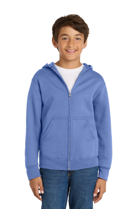 Port & Co Youth   Core Fleece Full-Zip Hooded Sweatshirt