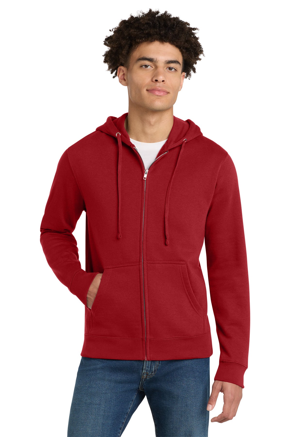 District Men's   V.I.T.  Fleece Full-Zip Hoodie DT6102