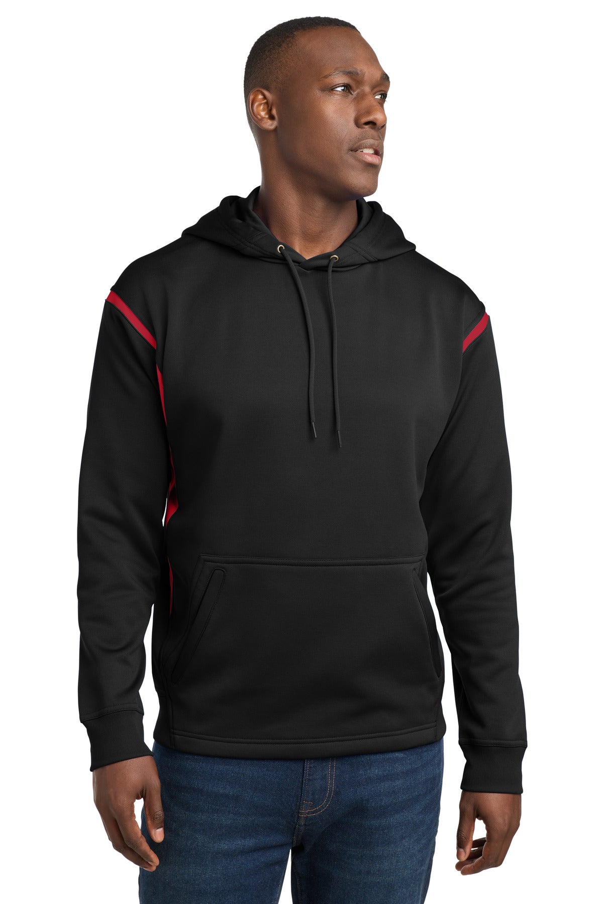 Sport-Tek Men's   Tech Fleece Colorblock Hooded Sweatshirt