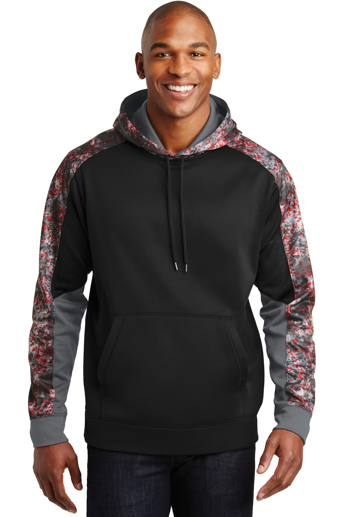 Sport-Tek Men's   Sport-Wick   Mineral Freeze Fleece Colorblock Hooded Pullover