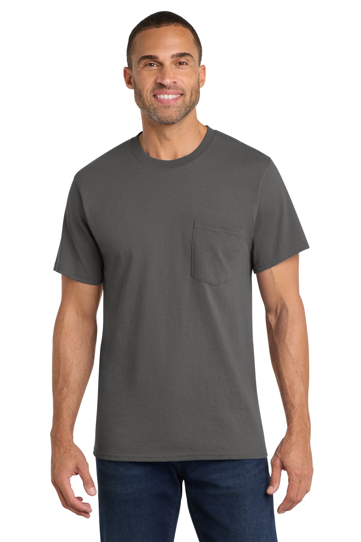 Port & Co Men's   Core Cotton Pocket Tee
