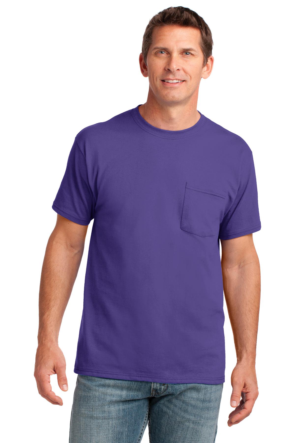 Port & Co Men's   Core Cotton Pocket Tee
