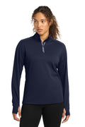 Sport-Tek Women's   Sport-Wick   Textured 1/4-Zip Pullover