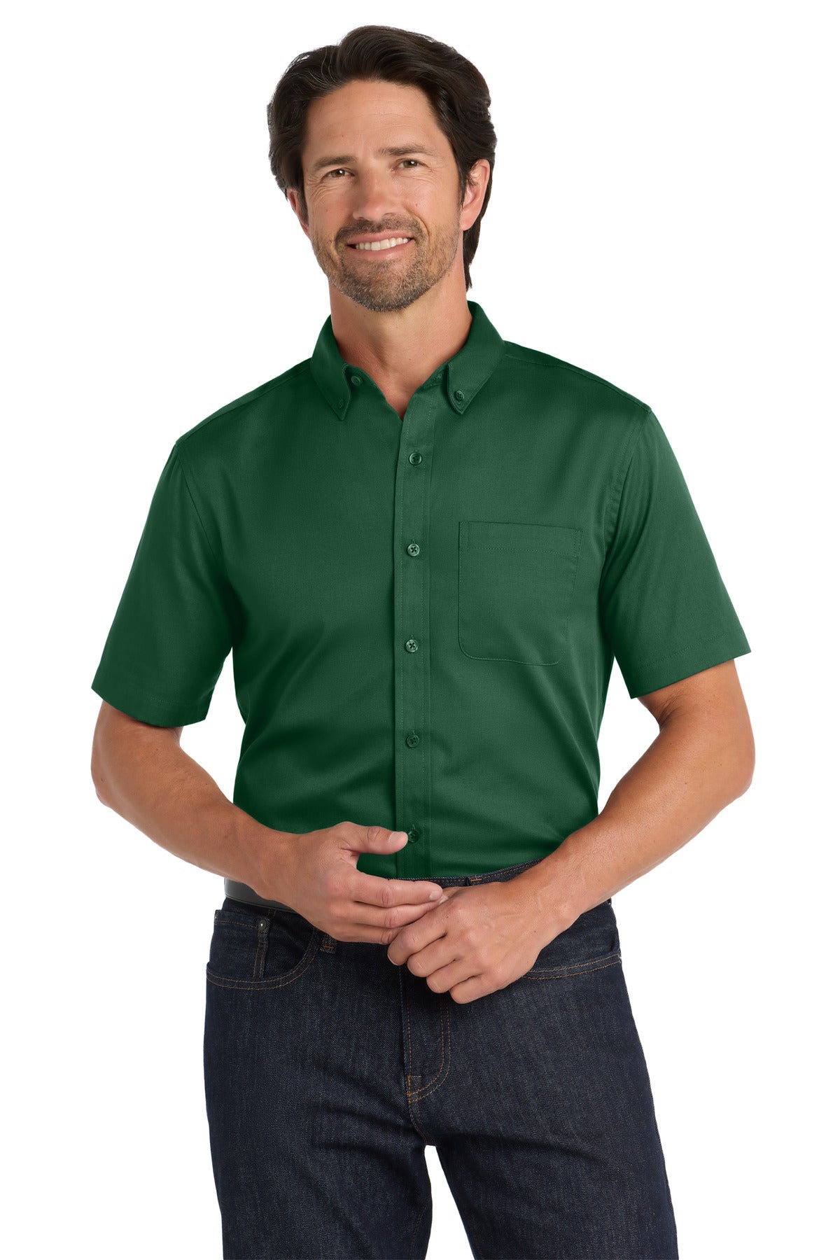 Port Authority Men's   Short Sleeve SuperPro React   Twill Shirt