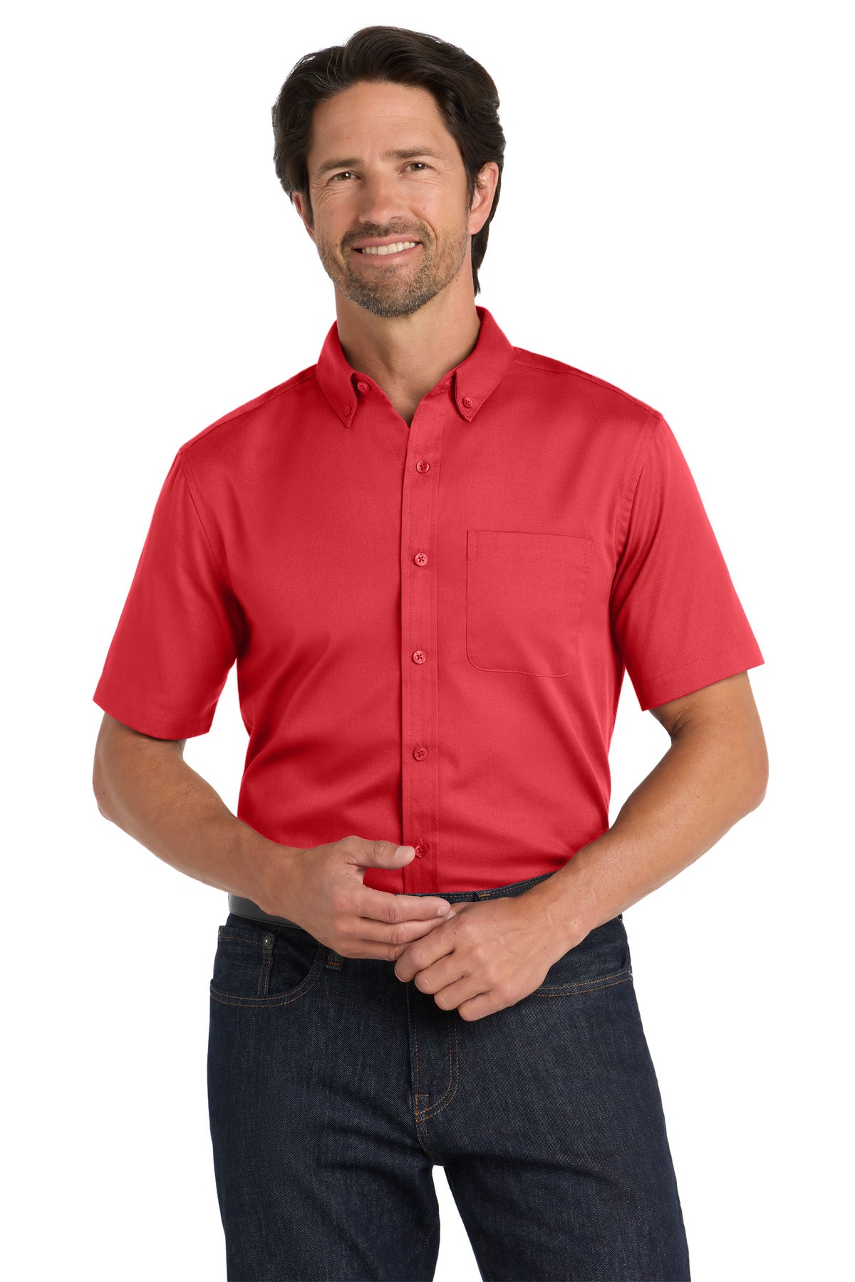 Port Authority Men's   Short Sleeve SuperPro React   Twill Shirt