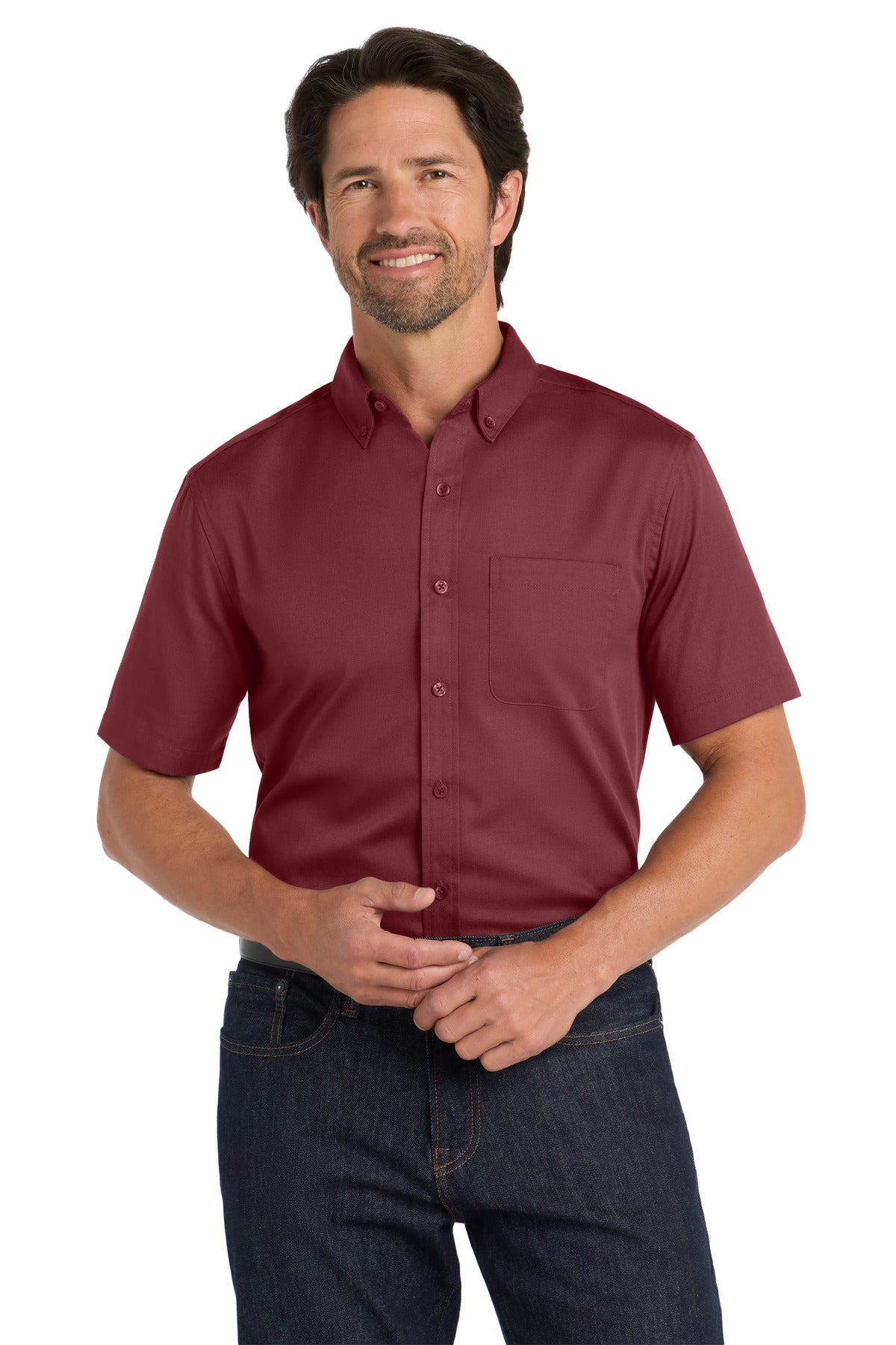Port Authority Men's   Short Sleeve SuperPro React   Twill Shirt