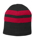 Port Authority Men's   Fleece-Lined Striped Beanie Cap