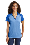 Sport-Tek Women's    PosiCharge    RacerMesh    Raglan Heather Block Polo