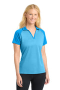 Sport-Tek Women's    PosiCharge    RacerMesh    Raglan Heather Block Polo