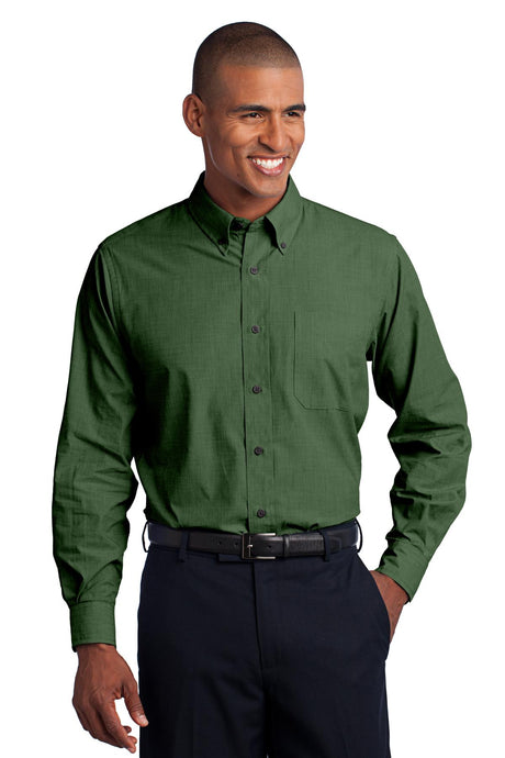 Port Authority Men's   Tall Crosshatch Easy Care Shirt-1