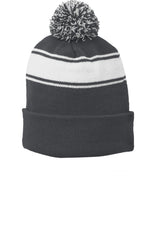 Sport-Tek Men's   Stripe Pom Pom Beanie