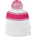 Sport-Tek Men's   Stripe Pom Pom Beanie