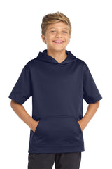 Sport-Tek Youth    Sport-Wick    Fleece Short Sleeve Hooded Pullover