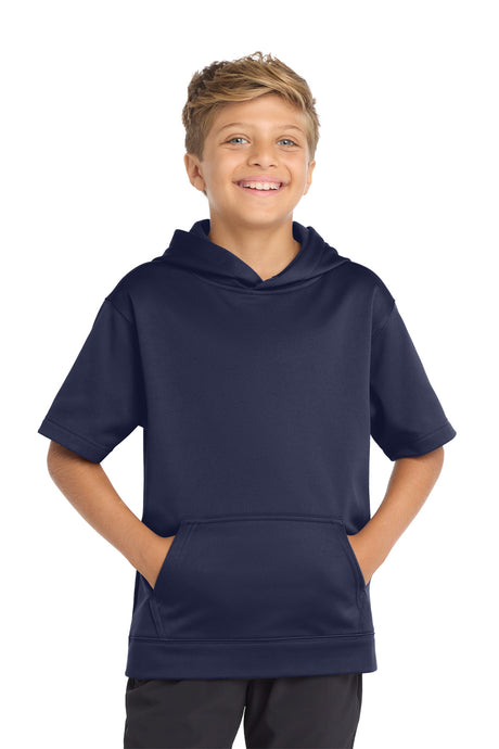 Sport-Tek Youth    Sport-Wick    Fleece Short Sleeve Hooded Pullover