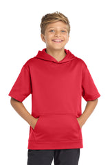 Sport-Tek Youth    Sport-Wick    Fleece Short Sleeve Hooded Pullover