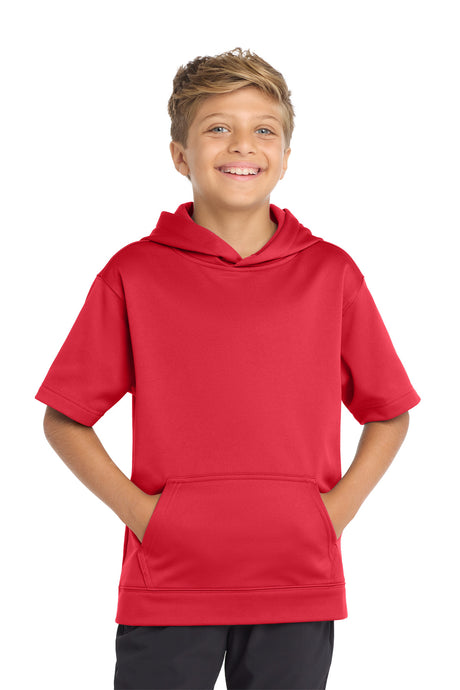 Sport-Tek Youth    Sport-Wick    Fleece Short Sleeve Hooded Pullover