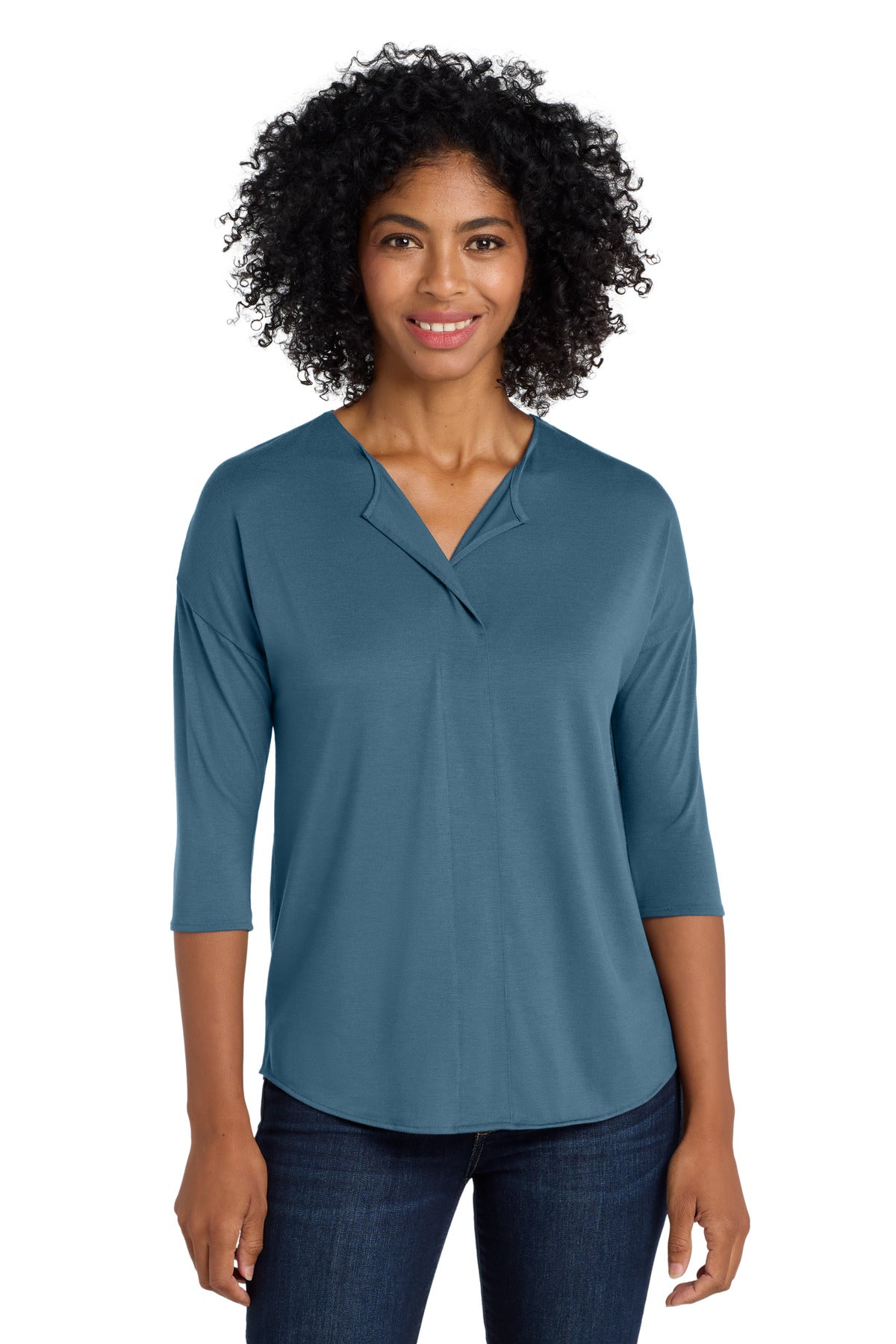 Port Authority Women's   Concept 3/4-Sleeve Soft Split Neck Top