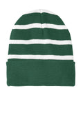 Sport-Tek Men's   Striped Beanie with Solid Band