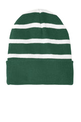 Sport-Tek Men's   Striped Beanie with Solid Band