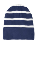 Sport-Tek Men's   Striped Beanie with Solid Band
