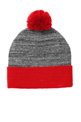 Sport-Tek Men's    Heather Pom Pom Beanie STC41