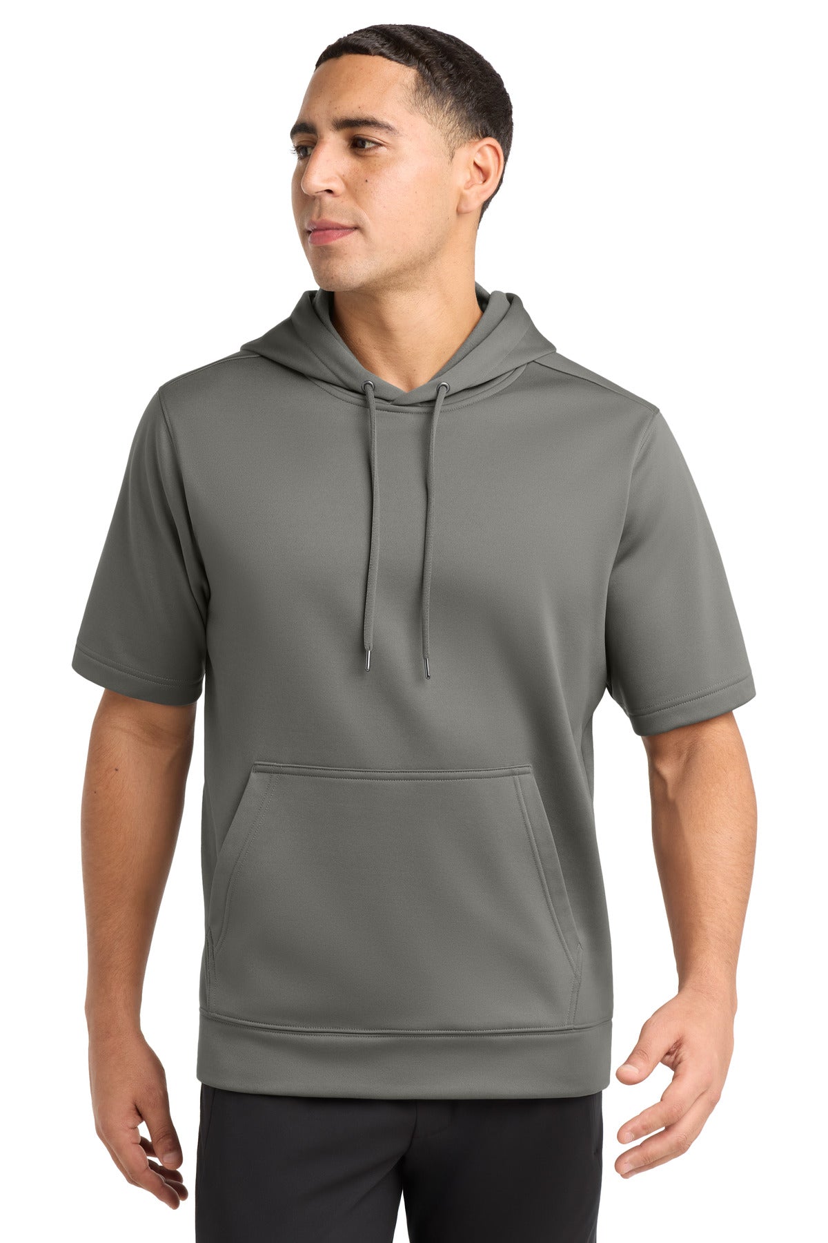 Sport-Tek Men's    Sport-Wick    Fleece Short Sleeve Hooded Pullover