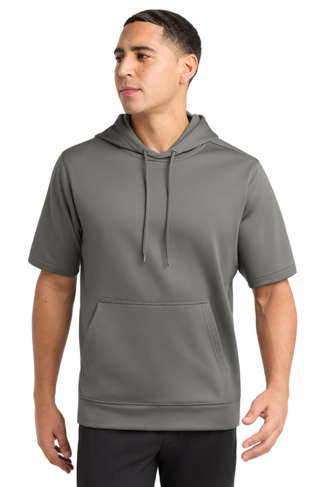 Sport-Tek Men's    Sport-Wick    Fleece Short Sleeve Hooded Pullover