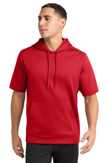 Sport-Tek Men's    Sport-Wick    Fleece Short Sleeve Hooded Pullover