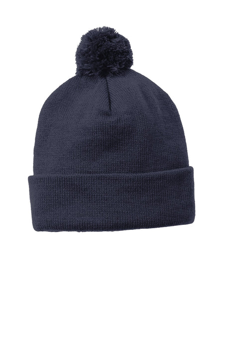 Sport-Tek Men's    Solid Pom Pom Beanie