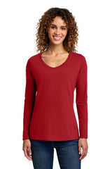 Port & Co Women's   Long Sleeve Fan Favorite V-Neck Tee