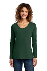 Port & Co Women's   Long Sleeve Fan Favorite V-Neck Tee