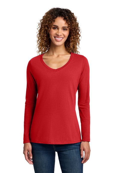 Port & Co Women's   Long Sleeve Fan Favorite V-Neck Tee